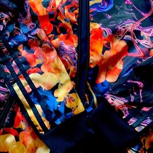 Girls BLACK ADIDAS WARM UP JACKET WORH FLORAL PRINT!!